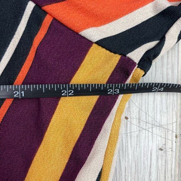 Como Blue. Women’s Multicolor Striped Front Knot Long Sleeve Blouse 2X - Picture 5 of 12